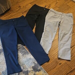 Lululemon 3 Pairs Mens Pants - Black, Navy, and Gray